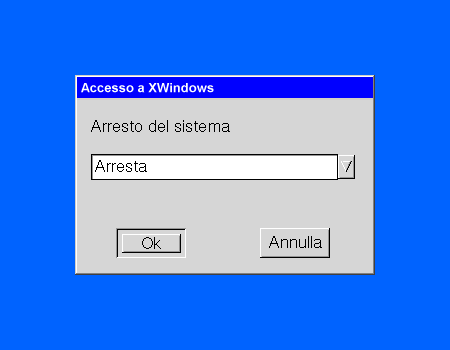 rmdm Shutdown window (Italian)