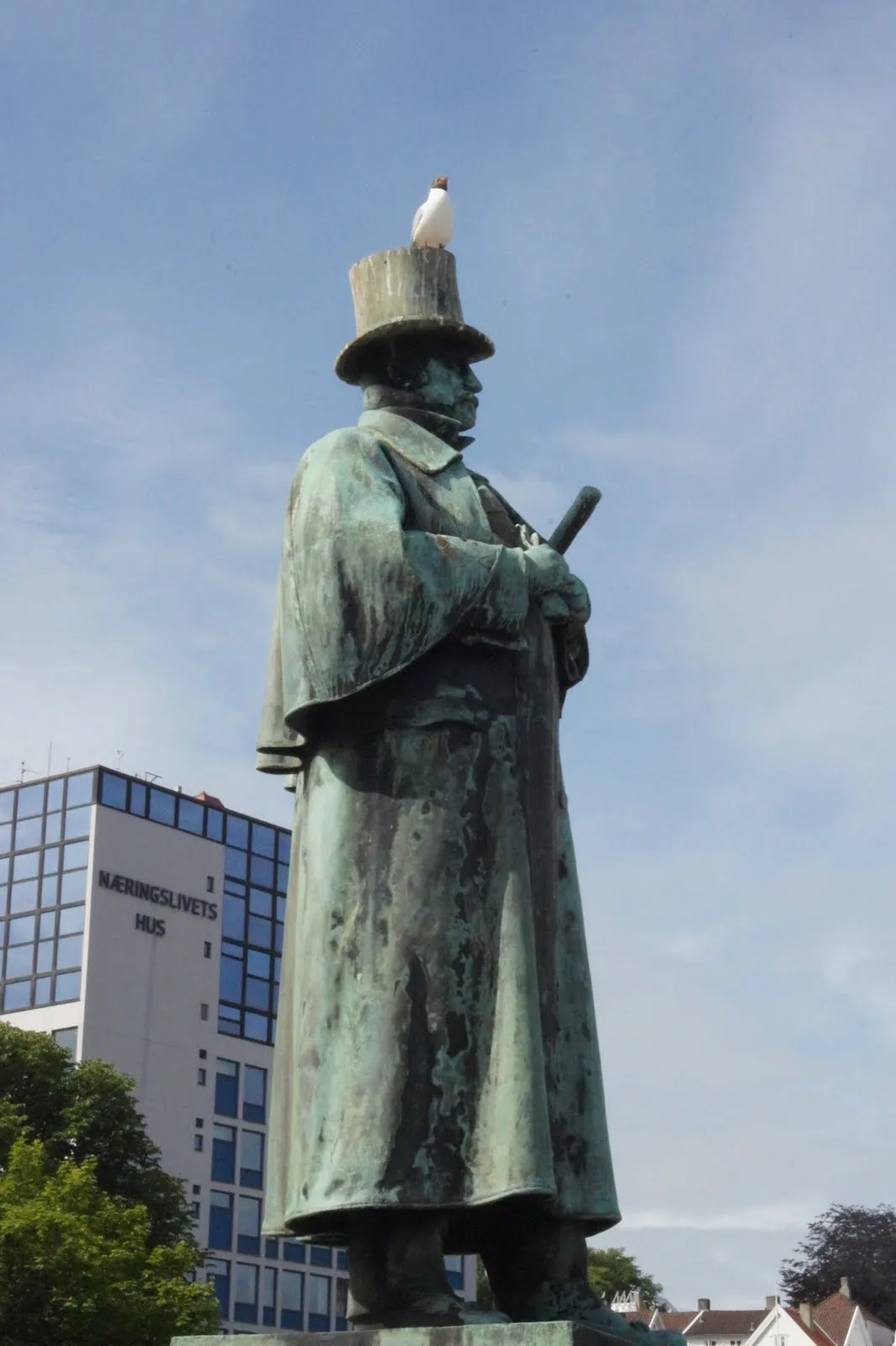 Statue with a bird