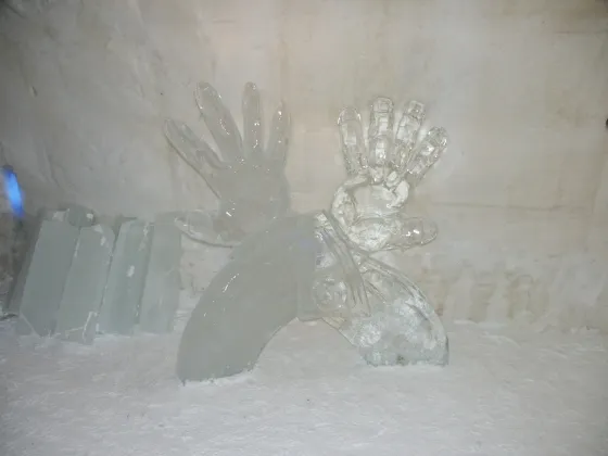 Ice sculture in the gallery