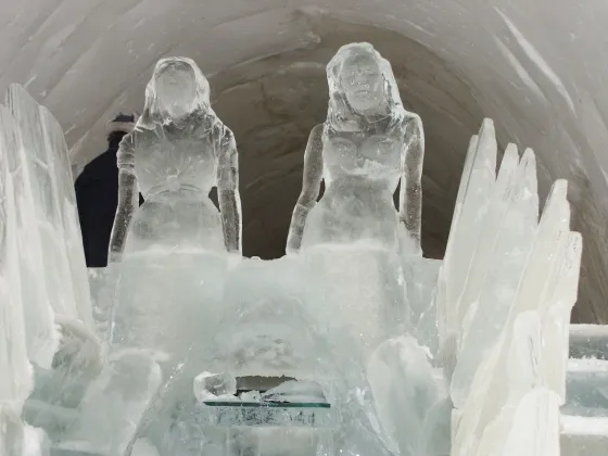 Ice sculture in the gallery