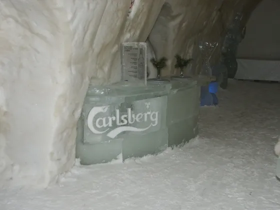 Counter in the snow restaurant