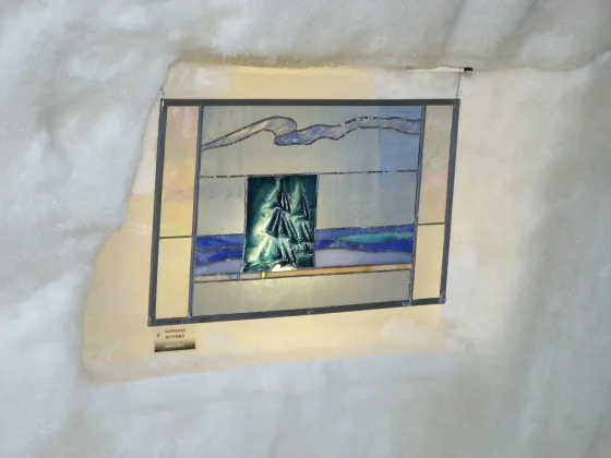 Glass picture in the show restaurant