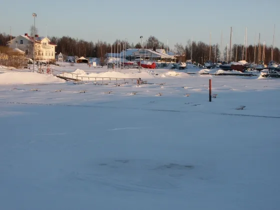 Port in frozen sea