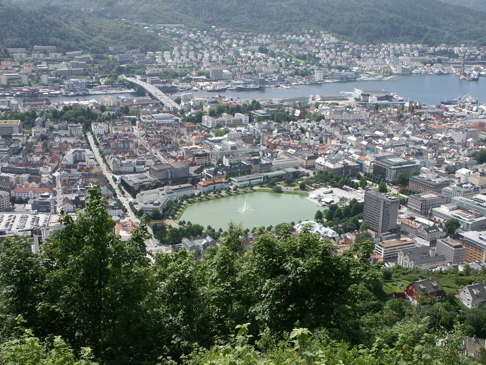 City center from Fløyen
